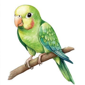 recommend clip art: Parakeet watercolor clipart illustration isolated