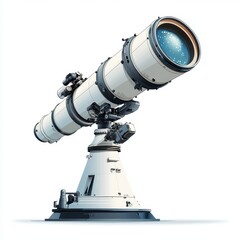 Professional telescope showcasing advanced optics for stargazing and astronomical observations in a sleek design, white background