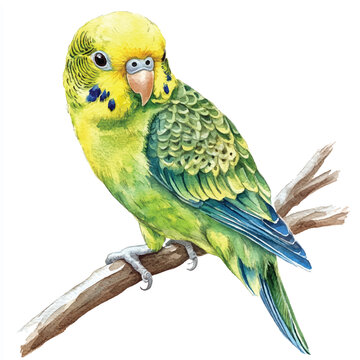 recommend clip art: Parakeet watercolor clipart illustration isolated