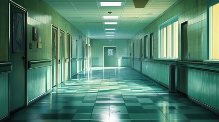 Fototapeta premium Background Berred, Inside the Hospital 