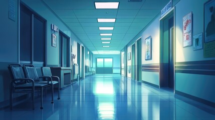 Obraz premium Background Berred, Inside the Hospital 