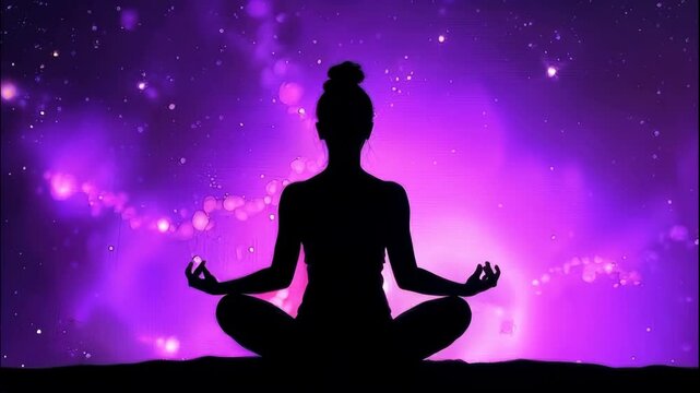 silhouette of a person in yoga position