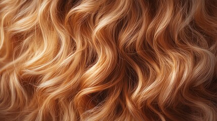 Fototapeta premium Close-up texture of wavy, light brown hair.