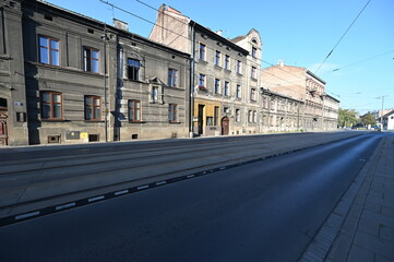 Naklejka premium Houses in Krakow, Poland that were part of the Jewish Ghetto imposed by the Germans from 1941 to 1943.