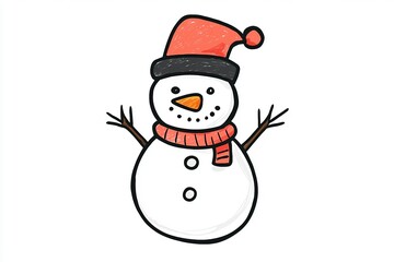 Schneemann mit Schal und M&uuml;tze 