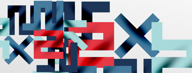 Obraz premium Colorful squares, lines minimal abstract background. Vector Illustration For Wallpaper, Banner, Background, Card, Book Illustration, landing page