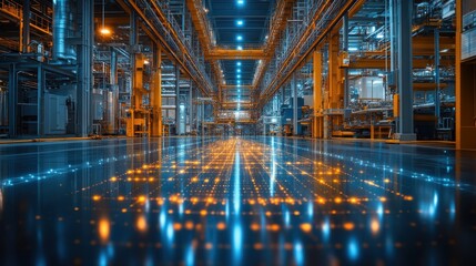 Fototapeta premium digital twin industrial technology and manufacturing automation technology