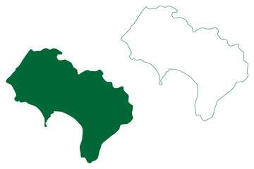 Kiphire district (Nagaland State, Republic of India) map vector illustration, scribble sketch Kiphire map