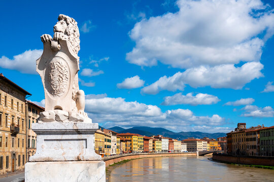 Lion Statue with Coat of Arms