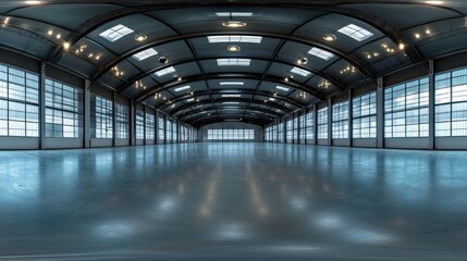 Empty Warehouse with Windows