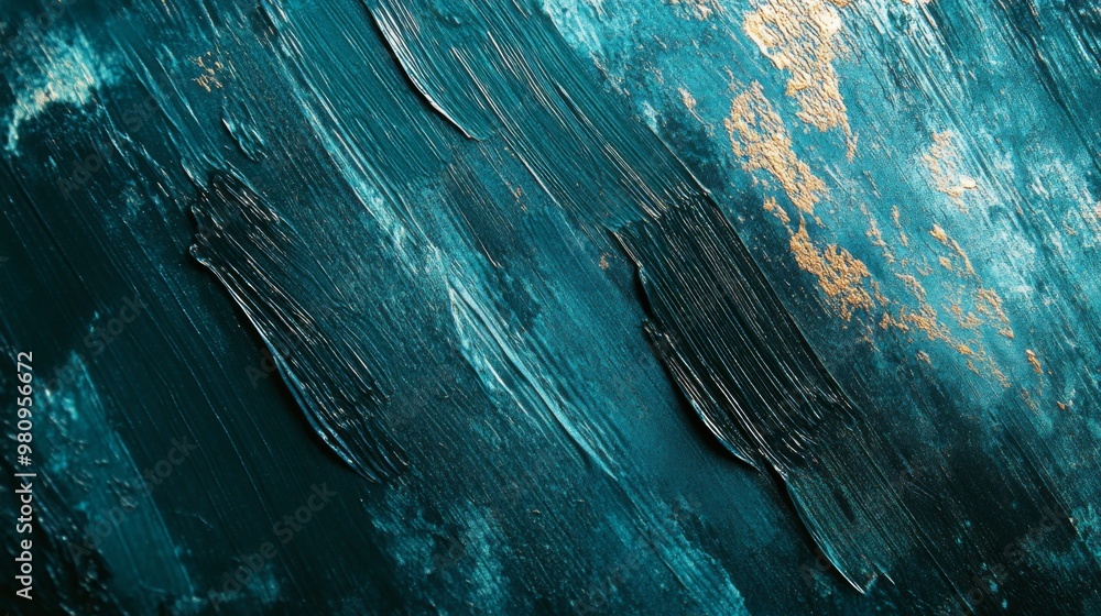 Poster a close-up of an abstract background with textured brush strokes and layered colors, giving a painte