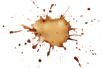 Coffee splatter spray, png stock photo file cut out and isolated on a transparent background