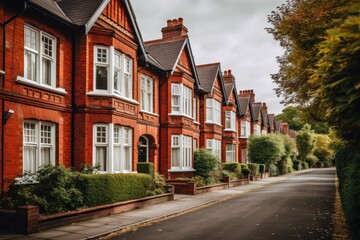 Naklejka premium Red brick houses architecture building neighbourhood.