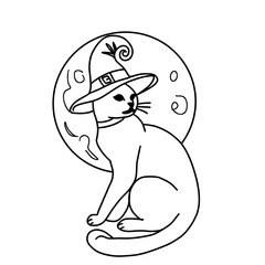 Halloween Cat Outline