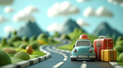 Travel tourism vacation theme suitcase suitcase box illustration