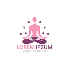 Yoga Meditation Logo with Nature Elements for Wellness, Spiritual and Spa Brands