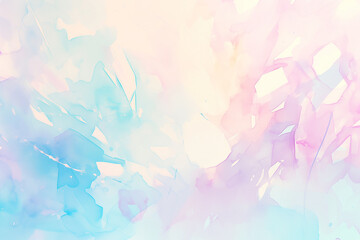Fototapeta premium Abstract background with rainbow pastel colors and watercolor stains. Backdrop filled with fluid shapes and splashes of liquid paint, creating an artistic design.