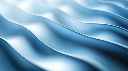 Obraz premium A close-up view of flowing blue fabric with soft waves, capturing a sense of calm and tranquility in elegant textures.