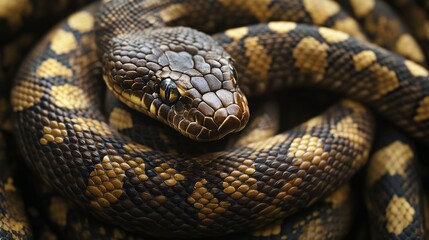 Fototapeta premium background of snake body wrapped in rings, high detail