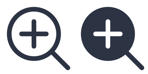 Obraz premium Zoom In simple icons set designed in filled, outline, line and stroke style