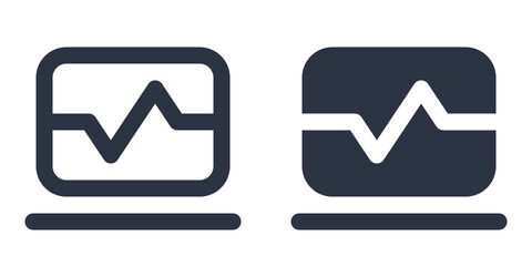 Analytics or Browse Activity simple icons set designed in filled, outline, line and stroke style