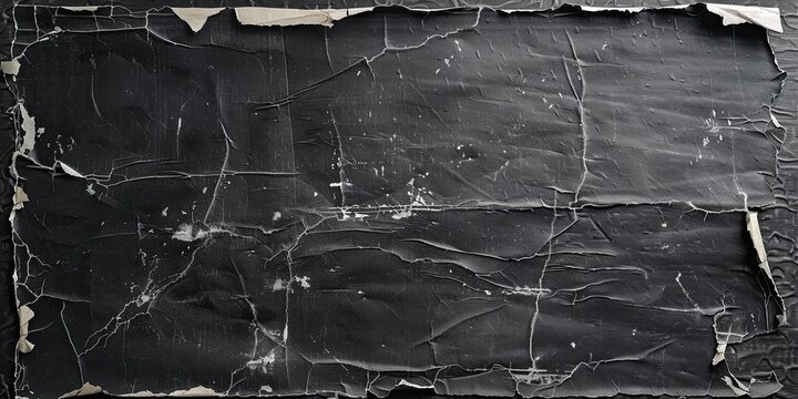 Empty old vintage black scratch torn poster overlay texture background