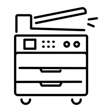 Office printer icon in outline style