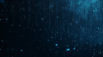 navy blue matrix code falling, black background.