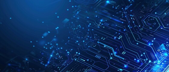 Digitaler leuchtend blauer Platinen Hintergrund 