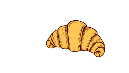 3 Cartoon Illustrations of the French Croissant: Traditional Flaky Dough Artwork