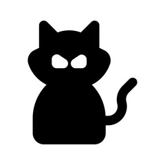 black cat glyph icon