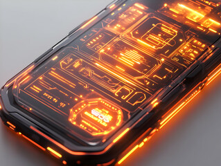 Obraz premium Flat Futuristic New Year Countdown Gadget - Sleek Design & Glowing Interface Celebrating 2025 in a Simple Vector Illustration