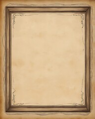 Obraz premium wood frame on antique rustic vintage paper with a border line