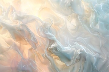Obraz premium Ethereal Digital Art with Dreamlike Amorphous Forms and Pastel Gradients
