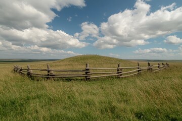 P&ouml;mmelte, Sch&ouml;nebeck, Salzlandkreis, Sachsen-Anhalt, Germany, Europe, has a Ringheiligtum with a diameter of over 100 meters, built during the Steinzeit.