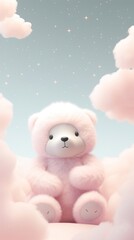 Cute bear dreamy wallpaper cartoon nature plush.