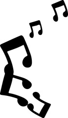 music notes silhouettes vector. song tunes. melody