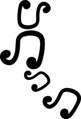 music notes silhouettes vector. song tunes. melody