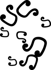 music notes silhouettes vector. song tunes. melody