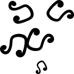 music notes silhouettes vector. song tunes. melody