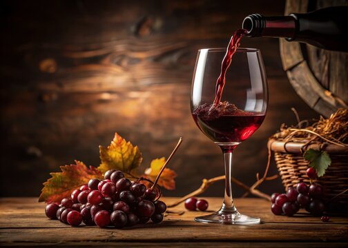 Rich, velvety vinotinto wine pours slowly into a waiting glass, highlighting its deep crimson hue and subtle aromas