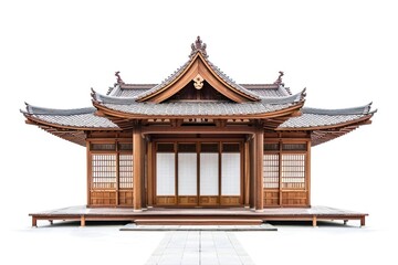 Obraz premium Asian wood building architecture shrine temple.