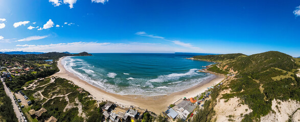 Top view panoramic of Praia do Rosa Santa Catarina Brazil