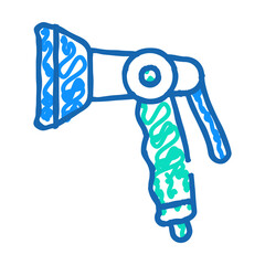 pistol spray watering doodle icon sketch vector. pistol spray watering sign. isolated symbol illustration