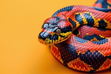 Fototapeta premium Symbol of the new year - a snake on a plain colored background