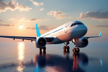 Obraz premium Airline Adventure: Experience Worldwide Air Travel with a 3D Visual Journey
