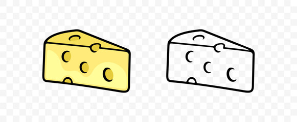 Piece of cheese, dairy and milk product, graphic design. Food and meal, cheese factory and dairy farm, vector design and illustration