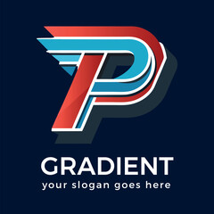 Abstract Letter p logo vector design 