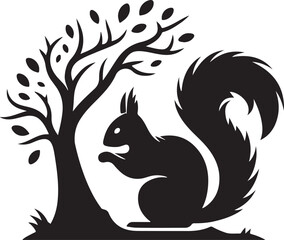 Cute Squirrel silhouette icon  vector art illustration