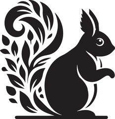 Cute Squirrel silhouette icon  vector art illustration